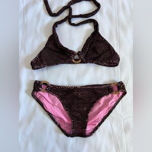 Island Soul Crochet Look 2 Piece Bikini - Top Size S - Bottom Size M